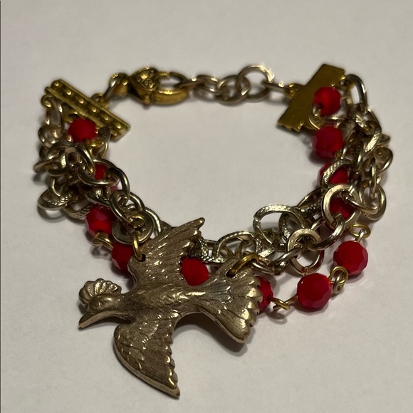 Red and bronze bracelet - Picture 1 of 4